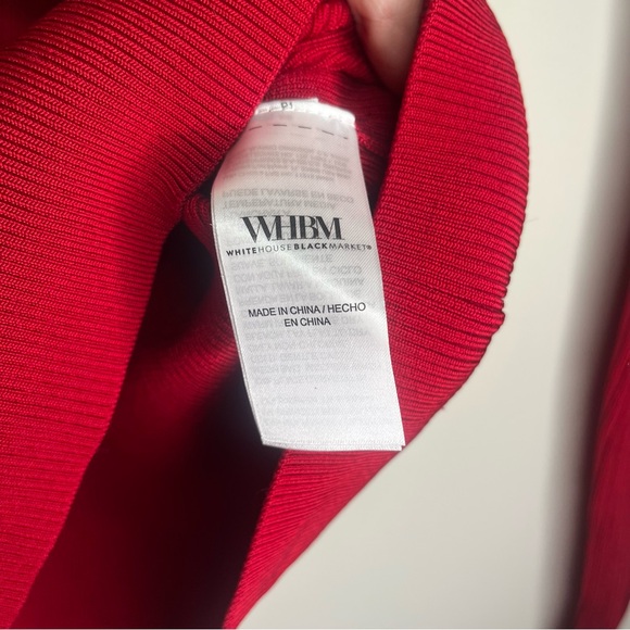 White House Black Market Vibrant Red Mock Neck Top - Picture 5 of 7